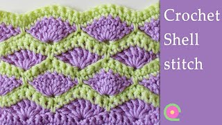 Shell stitch  Crochet stitch tutorial [upl. by Latashia]