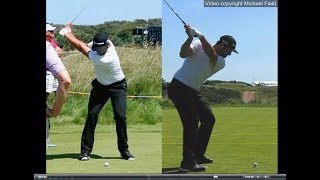 Jon Rahm golf swing  Long Iron faceon amp downtheline July 2017 [upl. by Sigfried179]