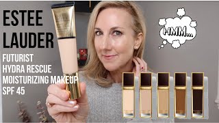 NEW ESTEE LAUDER FUTURIST HYDRA RESCUE MOISTURIZING MAKEUP SPF 45 REVIEW [upl. by Kelton]