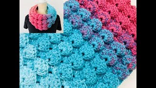 CROCHET 3D Shell Stitch  EASY [upl. by Modie448]