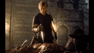 Resident Evil 4 Remake  Leon Vs Krauser Boss Fight [upl. by Conan]