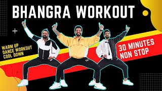 Bhangra Dance Fitness Workout At Home  30 Min Non Stop Fat Burning Cardio FITNESS DANCE With RAHUL [upl. by Kaiulani291]