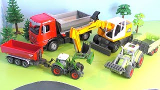 Traktor Bagger Lastwagen Trucks  Fahrzeuge für Kinder  Vehicles for Kids [upl. by Attevroc]