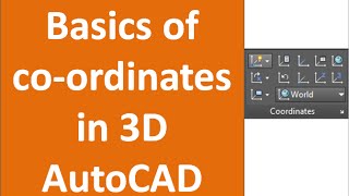 Using coordinates in AutoCAD 3D [upl. by Akiwak]