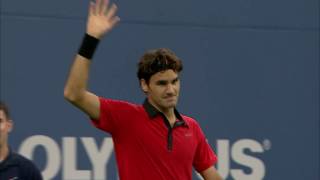 US Open 2009 Incredible Roger Federer Tweener vs Novak Djokovic [upl. by Levine]