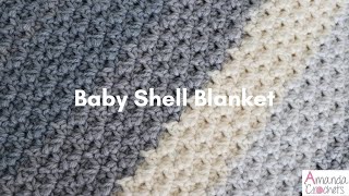 Baby Shell Blanket  Easy Crochet Blanket Tutorial [upl. by Carin715]