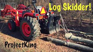 Log Skidder Logging Tractor in the Woods 3 Point Log Skidder [upl. by Algy]