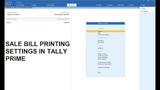 Sale Bill Printing Settings in Tally Prime  Tally Prime guide [upl. by Booker]