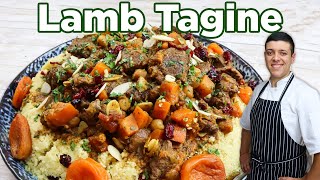 Moroccan Lamb Tagine Recipe  With Dried Fruits and Couscous by Lounging with Lenny [upl. by Dolly]