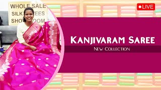 Beautiful Kanjivaram Saree Collection  Mugdha Art Studio  Live from Chennai Tnagar Store [upl. by Bouzoun]