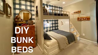 DIY BuiltIn Bunk Beds  Twin over Full [upl. by Annuhsal]