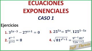 ECUACIONES EXPONENCIALES  CASO 1 [upl. by Eillek]