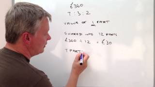 How to calculate ratio  sharing money GCSE question [upl. by Arianie]