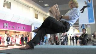 Guerilla Marketing  KLM Economy Comfort Product with Ramana at Manchester Airport [upl. by Nomla]