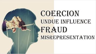 Coercion Undue Influence Fraud Misrepresentation  Indian Contract Act 1872  Law Guru [upl. by Cinomod]