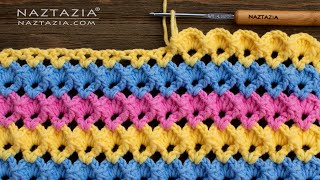 HOW to CROCHET 3D SHELL STITCH  Easy Crochet Stitches by Naztazia [upl. by Buyse]