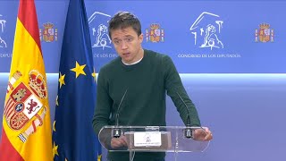 Errejón habla por primera vez tras la dimisión de Iglesias quotHa sufrido un acoso personal intoler [upl. by Ecnerwal863]