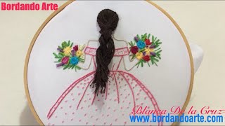 BORDAR A MANO UNA MUÑECA PASO A PASO  Embroidery hair [upl. by Bren287]