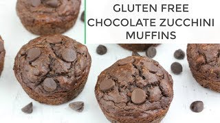 Chocolate Zucchini Muffins  Gluten Free Muffin Recipe [upl. by Maxma745]