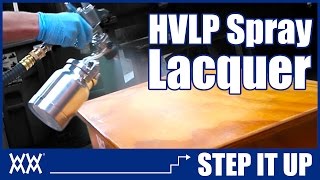 Spraying Lacquer with HVLP  Step it Up [upl. by Enairb975]