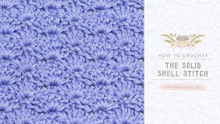 How To Crochet The Solid Shell Stitch  Easy Tutorial by Hopeful Honey [upl. by Alleram]