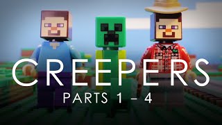 LEGO Minecraft Creepers COMPLETE Vol 1 Movie Parts 1  4 [upl. by Liana]