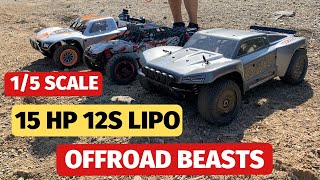 15 scale and Fifth Scale rc truck Losi 5T and MCD [upl. by Ennyrb]