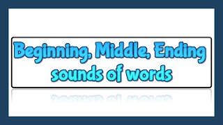 Beginning Middle Ending sounds in words [upl. by Annaiek]