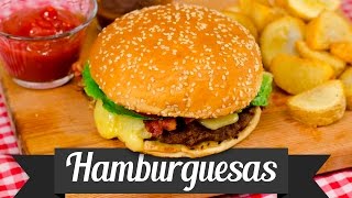 COMO HACER HAMBURGUESAS CASERAS 🍔🍟MUY FACIL  Recién Cocinados [upl. by Anne-Corinne]