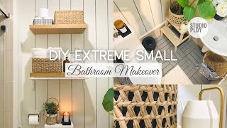 Extreme Small Bathroom Makeover  Modern Farmhouse  DIY Shiplap  DIY [upl. by Assenav]