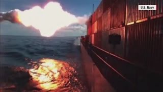 See Tomahawk missile strike a ship [upl. by Aihsetal239]