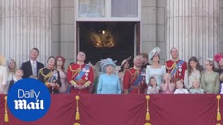 Royal family on the balcony after Trooping the Colour [upl. by Aicilihp]