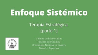 Enfoque Sistémico  Terapia Estratégica parte 1 [upl. by Tnemelc]