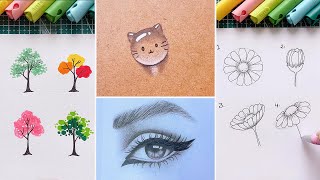 21 Easy Drawing Tricks That Anyone Can Do Useful Drawing Hacks  Drawing Tutorial [upl. by Isa45]