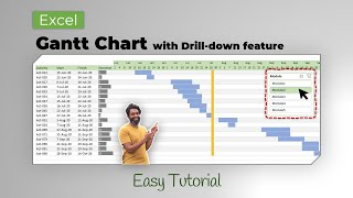 Advanced Gantt chart in Excel with drilldown feature [upl. by Lorne299]