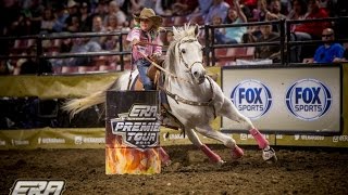 Chayni Chamberlain holds the fastest time of the ERA Premier Tour in the Barrel Racing [upl. by Berkeley124]