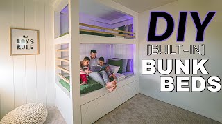 DIY Twin Builtin Bunk Bed For Kids [upl. by Aseela]