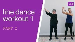 Easy Line Dance Workout 1 Part 2  Seniors beginners [upl. by Levins]