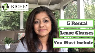 Landlord Tenant Lease Agreement Essentials  5 KEY LEASE CLAUSES You must Include [upl. by Cherri660]