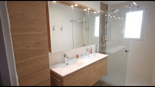 Lucas  Meuble de salle de bain sur mesure en bois [upl. by Hgielak]