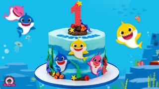 Baby Shark Birthday Cake Tutorial [upl. by Ekenna649]