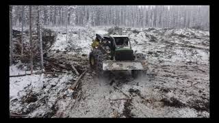 John Deere skidder and logging video [upl. by Novj]