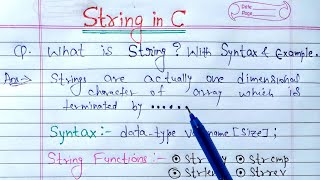 String in C programming  Discuss about string functions and its use [upl. by Annal]