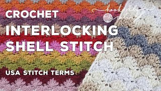 Crochet Interlocking Shell Stitch  Ripple Shell Blanket [upl. by Ahsyas]