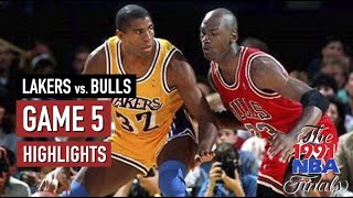 Throwback NBA Finals 1991 Chicago Bulls vs LA Lakers Full Game 5 Highlights  Jordan 30 Pippen 32 HD [upl. by Belen614]