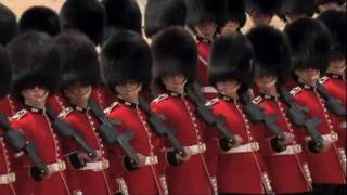 5 Trooping the Colour  Guards March Past in Slow and Quick Time [upl. by Avrit]