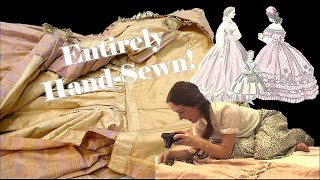 Exploring an 1860s Ball Gown A relaxing look at an antique dress [upl. by Arehc]