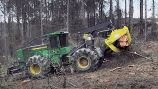 John Deere LII Series Skidders amp Wheeled Feller Bunchers [upl. by Nevetse]