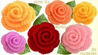 Como hacer flores rosas de colores 3D en cinco minutos [upl. by Anastassia]