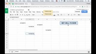 How can I create a button in Google Sheets that sets cells to todays date and time [upl. by Nuri]